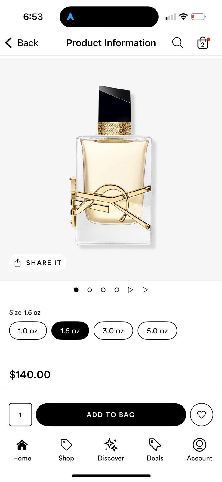 Yves Saint Laurent Libre L'eau Nue Parfum Spray 50ml